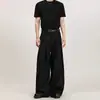Calça Plissada Tridimensional de Perna Larga com Design Solto, Calça Casual Reta Masculina de Outono e Primavera com Caimento