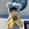 Versão coreana do chapéu do bebê inverno cachecol infantil uma peça bonito urso orelha cap outono e inverno quente chapéu de malha
