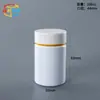 Botella Qianlin 150cc Transparente Botella con Junta de Bambú 175cc Botella para Caramelos de Tableta Botella de Cápsulas 150cc Botella de Plástico para Suplementos de Salud