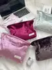 57291 Bolsa de Cosméticos de Terciopelo de Hielo Gran Capacidad Viaje de Gama Alta Cosméticos Bolsa para Labiales Artículos de Tocador Bolsa de Almacenamiento Portátil