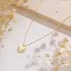 Versão Coreana Pingente de Coração Dourado de Nicho Corrente Sexy para Clavícula Moda Simples Estilo Minimalista Acessório de Colar Feminino