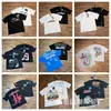 Nueva Camiseta de Manga Corta Hells 2026 Lavada Vintage Desgastada Estampado Completo Graffiti Marca de Moda Estilo Verano Unisex