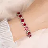 Diseño de Nicho Pulsera de Diamantes Verdes Pequeños de Alta Gama para Mujer Lujo Simple Accesible Chapado en Oro Blanco Joyería de Alta Gama Joyería de Mano
