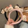 Diadema de Oso para Mujer Otoño e Invierno Corea del Sur Lindo Cordero Lavar Cara Diadema Celebridad de Internet Maquillaje Cabello Clips para el Cabello Accesorios para la Cabeza Ins