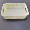 Cesta de Armazenamento Trançada em Rattan Sintético para Itens Diversos, Cesta de Armazenamento para Cosméticos, Caixa Organizadora de Estilo Simples para Mesa de Centro da Sala de Estar, Cesta Organizadora Trançada