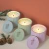 Variedad de Moldes Redondos para Velas de Espejo Rayados con Tapas, Frascos de Pegamento DIY, Moldes para Macetas de Yeso y Cemento