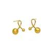 Aretes de Plata con Baño de Oro Real, Aguja de Plata, Cruz y Bola, para Mujer, de Nicho, Sencillos, de Moda, Versátiles, Lujo Accesible y Sensación de Alta Gama