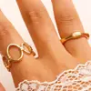 Anillo de Cadena Cruzada Hueca Trenzada Estilo Ins Transfronterizo Europeo y Americano para Mujer Punk Aleación Versátil Set de Anillos