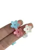 11mm estilo vintage mini flor de cinco pétalas acrílico cor sólida furo médio DIY grampo de cabelo acessório materiais
