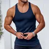 Camiseta sin mangas cruzada de Amazon para hombre para verano, fitness y deportes, chaleco sin mangas de corte ajustado, hecho a medida según dibujos, OEM