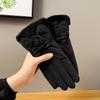 Moda Outono e Inverno Fofo e Quente Estudante ao Ar Livre À Prova de Vento Forrado com Fleece Espessado Feminino para Bicicleta Esqui Ciclismo Luvas