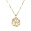 Collar de Perlas Florales de Lujo Ligero Cadena Fina para Mujer Cadena para Clavícula Incrustada con Diamantes Temperamento Suave Colgante Versátil Dropshipping