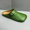 Pantuflas de Punta Abierta para Mujer para Uso en Exteriores 2026 Nuevos Zapatos Planos Retro Hechos a Mano Sandalias Casuales de Cuero Suave con Suela Blanda Tendencia de Moda