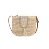 Bolso Tejido de Paja Estilo Nuevo, Bolso Cruzado de Moda Estilo Nacional para Mujer, Bolso de Playa Versátil Casual Estilo Ins de Moda, Una Pieza al por Mayor