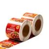 Pegatinas en rollo personalizadas, impresión de etiquetas de alimentos inversa UV, pegatinas para botellas, etiquetas adhesivas en rollo con estampado en caliente, hechas a medida