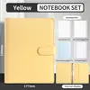 Caderno A5 de Folhas Soltas Mais Vendido da Amazon, Caderno de Couro PU Cor Macaron, Planejador de Orçamento em Dinheiro, Bloco de Notas de Folhas Soltas