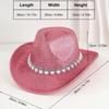 Accesorios de Perlas Sombrero de Vaquero Occidental Sombrero para Exteriores de Gran Circunferencia de Cabeza Sombrero de Copa Estilo Europeo y Americano para Mujer Sombrero de Jazz Versátil para Hombre