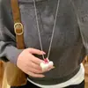 Collar de Cuerda de Cera con Flor Grande Hueca, Ajustable, Estilo Ins para Mujer, Cadena Larga para Suéter, Accesorios Versátiles de Nicho, Alta Gama