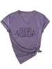RN registrado Estación independiente europea y americana de ebay Camiseta simple para mujer de cuello en V de manga corta al por mayor Comercio exterior transfronterizo