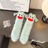 Calcetines de peluche de monstruo divertidos, feos y lindos para mujer, calcetines de piso gruesos y cálidos de otoño e invierno, calcetines para dormir en casa, calcetines de longitud media hasta la pantorrilla