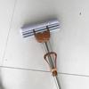 Mopa de esponja de algodón y goma de acero inoxidable para el hogar al por mayor, paño de mopa absorbente, mopa con tres filas de ruedas, mopa plana, mopa para escurrir agua