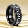 Anillo de Acero Inoxidable Hip-Hop para Hombre Nicho Ins Giratorio Descompresión No se Desvanece Joyería de Acero de Titanio Joyería de Mano Venta al por Mayor