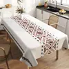 Toalha de mesa estilo étnico, impermeável, à prova de óleo, lavável, resistente ao calor, luxo leve, toque de alta qualidade, toalha de mesa retangular boêmia