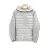 Ropa Ligera con Acolchado de Algodón a la Moda de Calle Estilo Americano para Hombre, Holgada, Combinable con Todo, Casual, con Capucha, Color Sólido, Costuras, Chaqueta de Pareja para Hombre