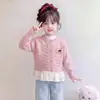 Cárdigan de punto para niñas Primavera y Otoño 2026 Nuevo Estilo Top de Otoño para Niñas, Ropa Exterior Muy Elegante para Niños Mayores
