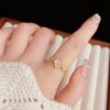 Anillo Abierto de Flor de Concha Dulce de Celebridad de Internet Diseño Nicho Sentido de la Moda Elegante Exquisito Anillo de Dedo Combinable para Mujeres