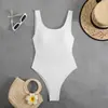 Nuevo Europeo y Americano Transfronterizo Comercio Exterior Amazon de Moda Color Sólido Simple Sexy Bikini de una Pieza Ajustado al Cuerpo Aliexpress