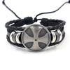Pulsera de Cuero Redonda Cruzada Exagerada Retro Europea y Americana Ajustable para Hombre de Piel de Vaca Artículos Calientes de Puesto