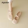 Zapatos Mary Jane Augusden Muller para Mujer 2026 Nuevos de Verano Franceses Bailarinas Casuales Zapatos de Cuero con Suela Suave