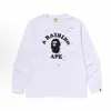 Suministro transfronterizo, venta al por mayor de comercio exterior, camiseta de manga larga de marca de moda BAPE con cabeza de mono, top pesado de tiburón, camiseta interior