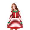 Vestido de Navidad para niños Europeo y Americano Nuevo Rayado Navidad Muñeco de Nieve Estampado Digital Flor Vestido para Niños Vestido de Otoño para Niños de Mujer