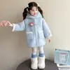 Abrigo de invierno para niña 2025 nuevo elegante abrigo de lana de cordero suéter de forro polar engrosado de invierno para niños