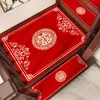 "Feliz" palavra tapete de degrau de casamento, tapete de degrau, tapete de chão absorvente de 3,5 mm sem adesivo, tapete de pé festivo vermelho antiderrapante