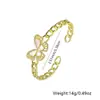 Pulsera de Mariposa de Cobre Microincrustada de Moda Transfronteriza Oro de 18 Quilates Versátil para Mujer Tendencia Diseño de Nicho Sentido Pulsera Abierta