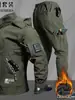 Traje tático com forro de fleece para outono e inverno, transfronteiriço, para homens, à prova d'água, à prova de vento e quente, adequado para vestuário de trabalho ao ar livre, disponível para atacado