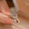 Anillo de Moissanita de Plata Imitación S925 de Venta Caliente Transfronteriza para Niñas 1 Quilate Anillo Abierto para Pareja Joyería al Por Mayor