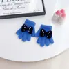 Lindos Guantes de Invierno Peludos Cálidos y Resistentes al Frío a Prueba de Viento para Estudiantes, Ciclismo, de Cinco Dedos, con Lazo, de Felpa y Tejidos para Mujeres