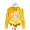 Camiseta para Niña para Primavera y Otoño 2026 Nueva Moda Mangas Largas para Niñas, Conjunto de Otoño para Bebé Niña, Camiseta Básica de Algodón Puro
