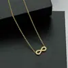 Colar Mobius em Aço Titânio Figura de Oito Pingente Romântico Infinito Amor Leve Luxo Minimalista High-End Cravejado com Diamantes Colar Clavícula