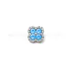 Brincos de Trevo de Quatro Folhas com Opala e Diamante Completo em Liga de Titânio F-136 G23 Titânio Rosca Interna Cabeça de Joia para Piercing de Lábio