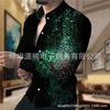 Camisa de manga larga con estampado de cielo estrellado para hombre, cómoda y agradable para la piel, estilo casual, popular en Amazon 2022