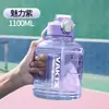 Botella de Plástico Portátil de Gran Capacidad Estilo Celebridad de Internet Ton-Ton Balde para Deporte y Fitness Estudiantes Hombres y Mujeres Botella Espacial de Plástico Barriga Grande Taza de Agua