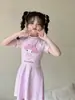 Traje de baño de dibujos animados para niñas Verano 2026 Nuevo traje de baño de dos piezas para niños mayores Moderno Lindo Traje de baño estampado