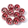 Cuentas Redondas de 16 mm Acrílico Transparente Navidad Galvanizado Patrón de Sandía Cuentas Redondas Cuentas Redondas de Navidad Accesorios para Manualidades Cuentas Sueltas