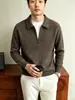 Suéter de punto Yingao para hombre con cuello half-zip, casual de negocios para otoño e invierno, estilo old money, suéter de corte holgado para hombres de mediana edad
