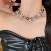 Collar con forma de estrella y botón para mujer, estilo industrial pesado, estilo punk Y2K, estilo vintage, diseño de nicho, accesorios con estilo picante, cadena de clavícula.